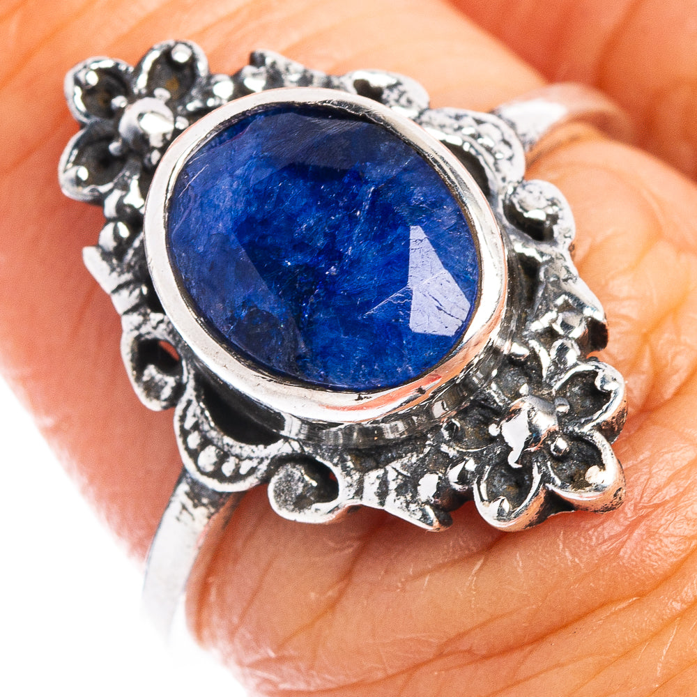 Blue Sillimanite Dainty Ring Size 6.75 (.925 Sterling Silver)