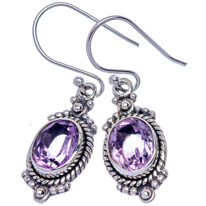 Faceted Amethyst EarDainty Rings 1 1/2" (925 Sterling Silver) E433139