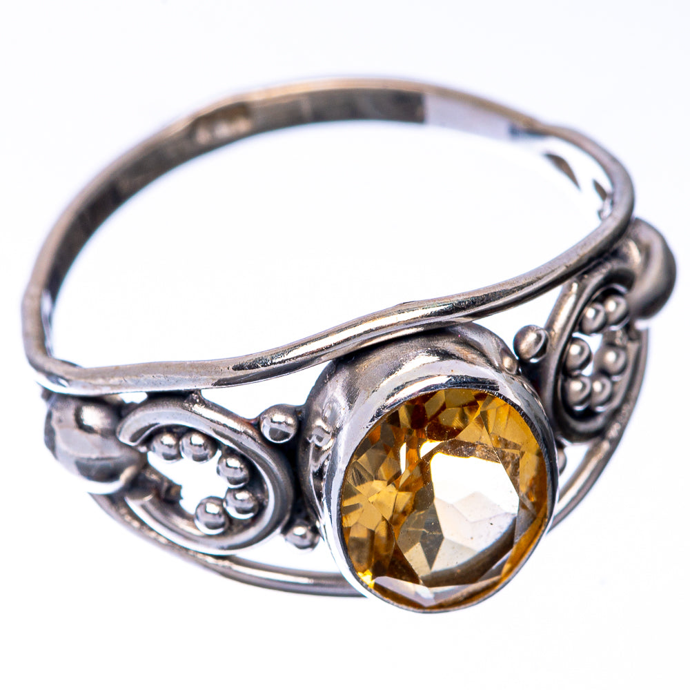 Faceted Citrine Dainty Ring Size 8 (925 Sterling Silver) R145176
