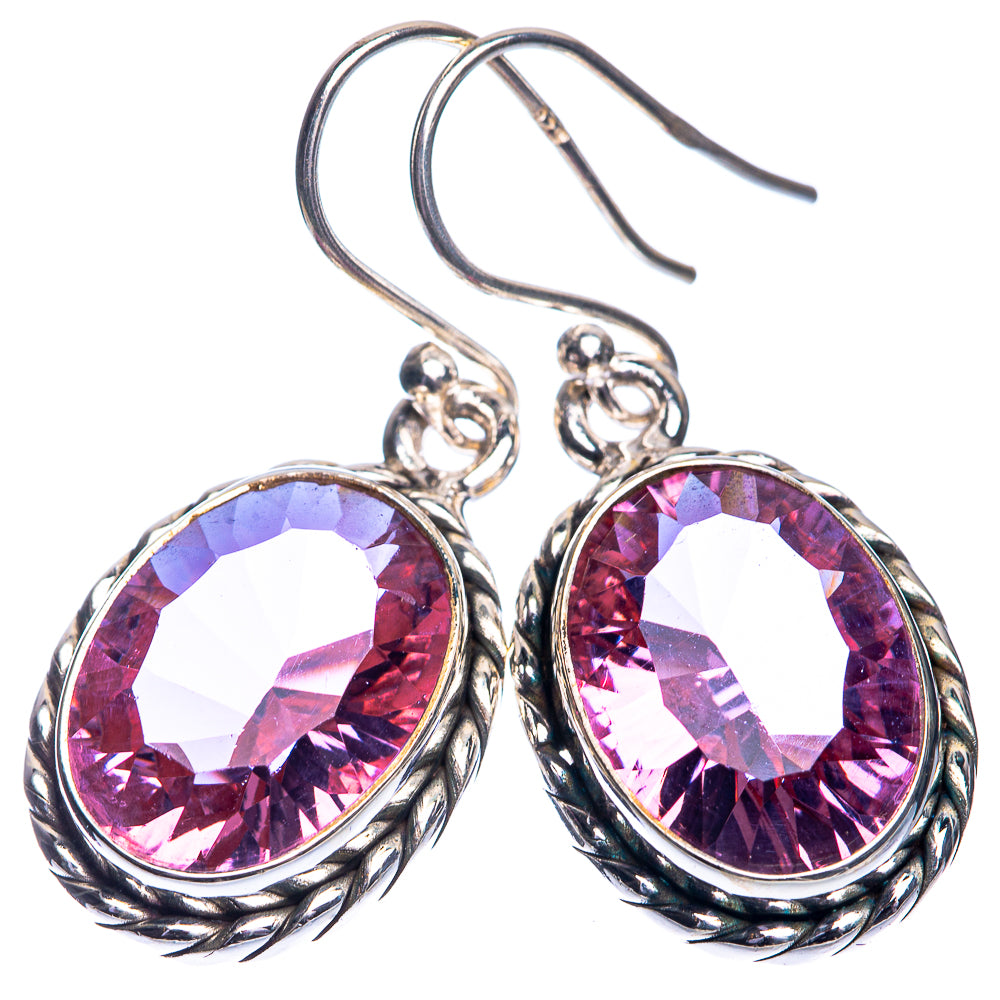 Color Change Alexandrite (Lab.) Earrings 1 3/8" (925 Sterling Silver) E432773