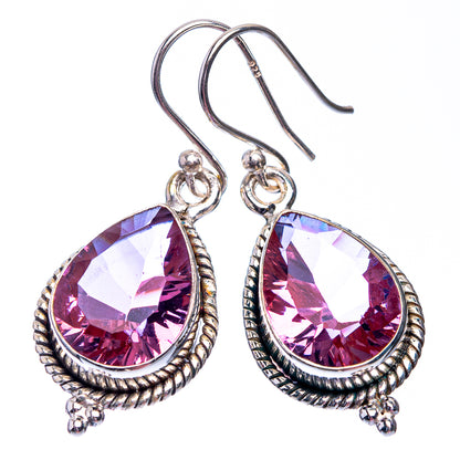 Faceted Alexandrite (Lab.) Earrings 1 3/8" (925 Sterling Silver) E432396