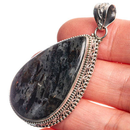 Astrophyllite 925 Sterling Silver Pendant 2 1/8"