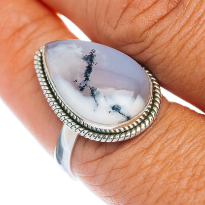 Premium Dendritic Opal Ring Size 9 (.925 Sterling Silver)