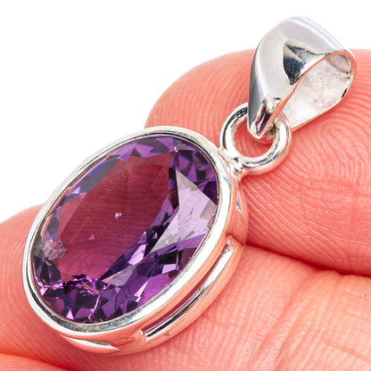 Amethyst Pendant 1 1/8" (925 Sterling Silver) P40271