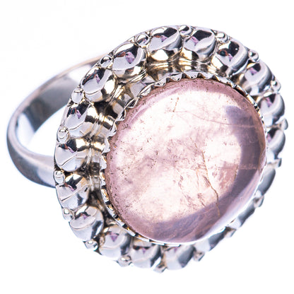 Rose Quartz 925 Sterling Silver Ring Size 7.25 (925 Sterling Silver) R3854