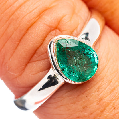 Premium Zambian Emerald Ring Size 9 (.925 Sterling Silver)