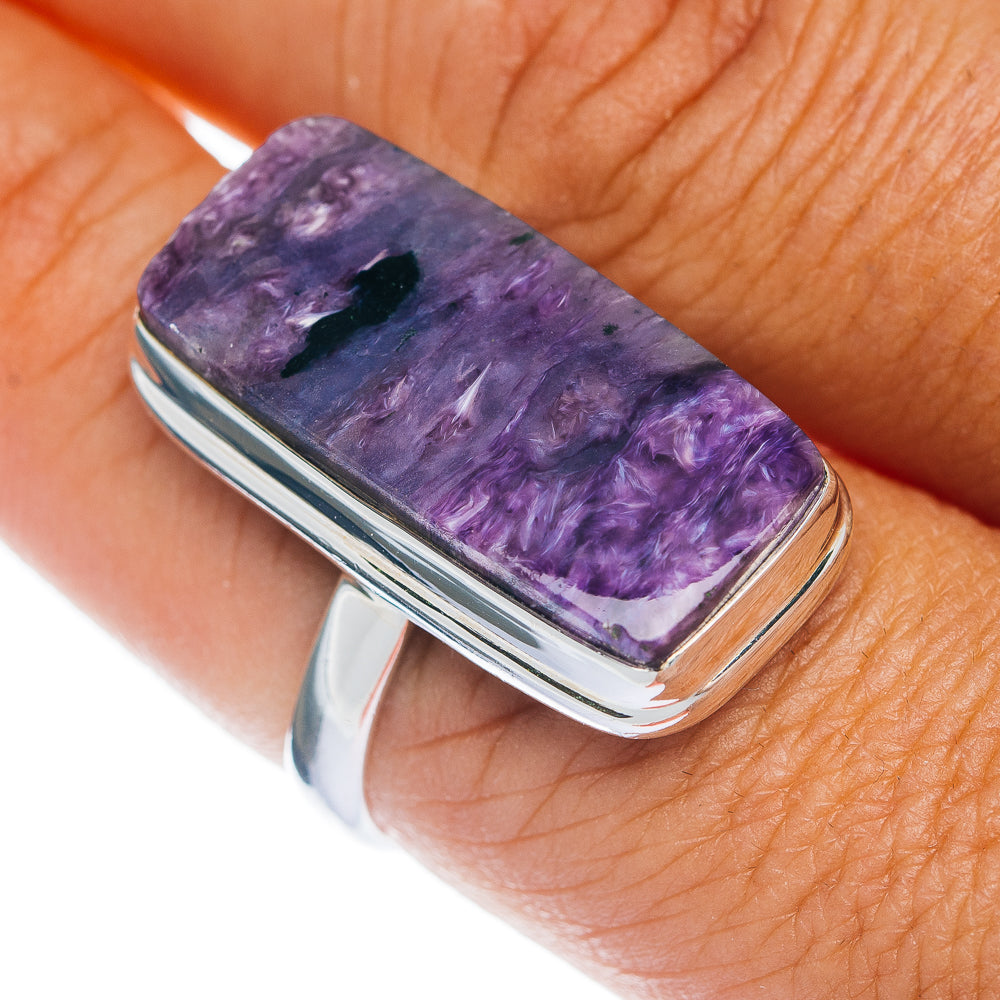 Premium Charoite Ring Size 9 (.925 Sterling Silver)