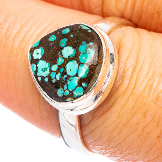 Rare Arizona Spider Web Turquoise Ring Size 7.75 (925 Sterling Silver) R4805