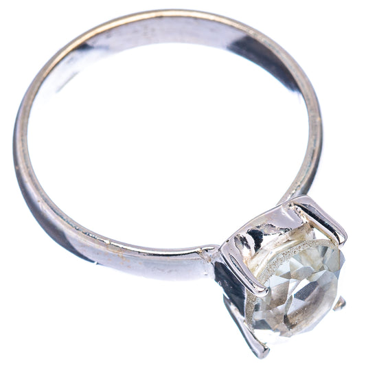 Sterling silver ring featuring a faceted square-cut gemstone in an open prong setting