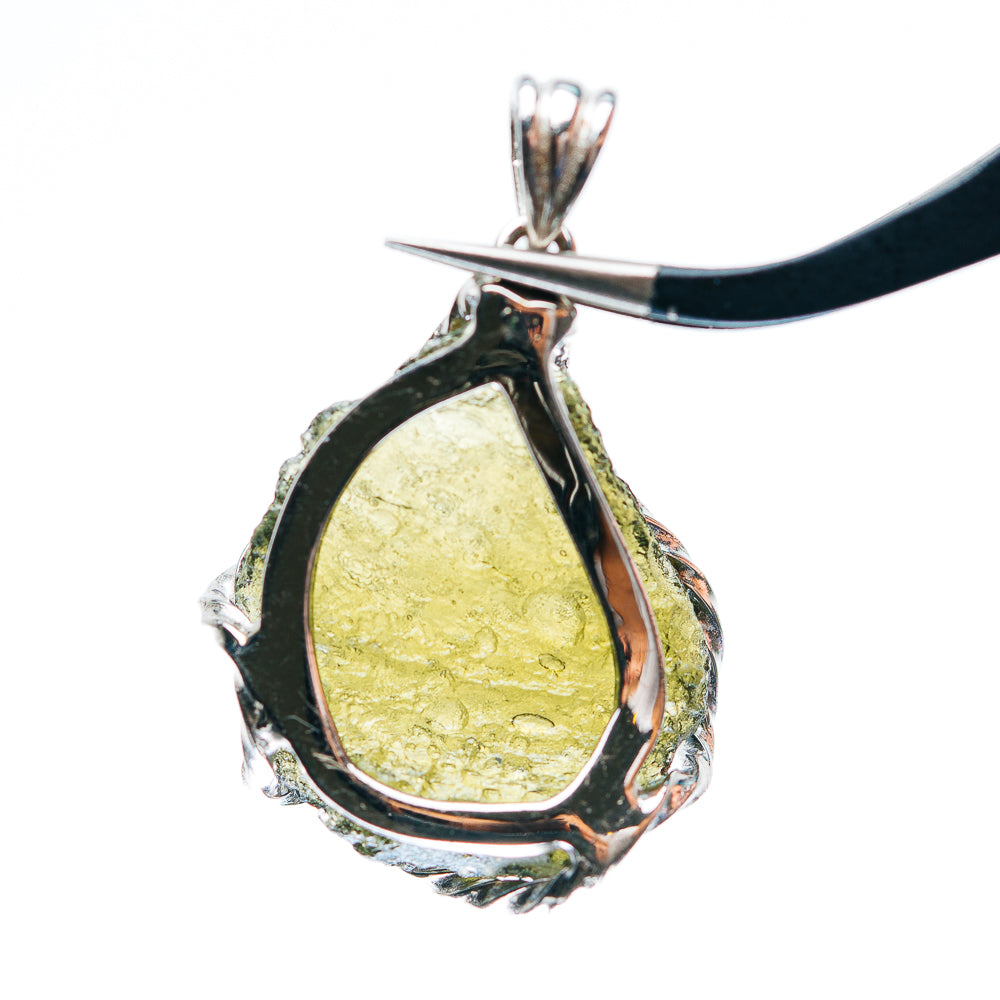 Premium AAA Czech Moldavite Pendant 1 1/2" (.925 Sterling Silver)