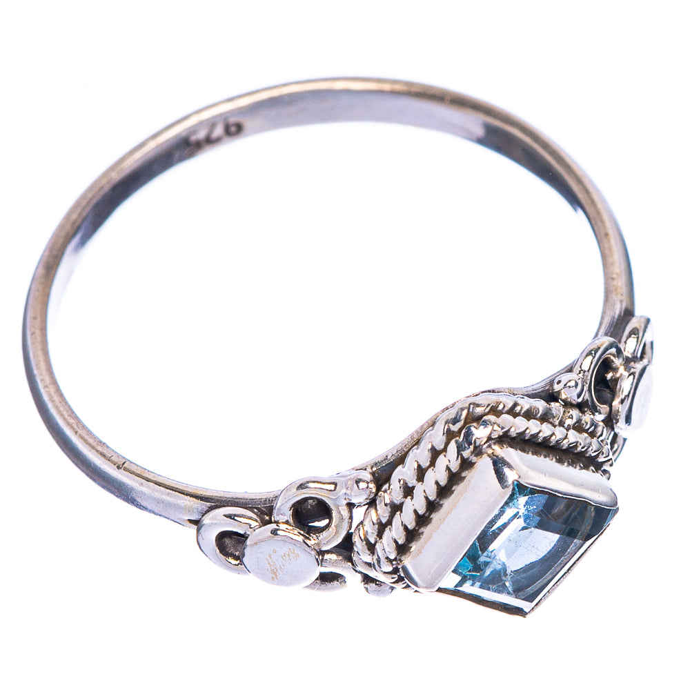 Blue Topaz Dainty Ring Size 7.5 (925 Sterling Silver) R1207