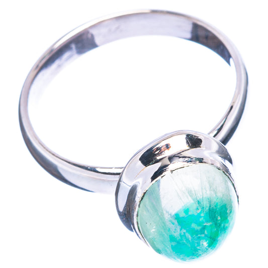 Green Moonstone Ring Size 8.25 (925 Sterling Silver) R3715