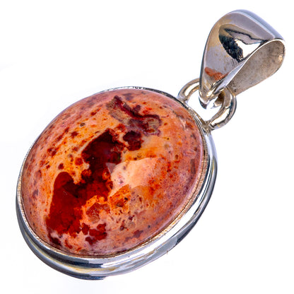 Mexican Fire Opal Pendant 1 1/8" (925 Sterling Silver) P41806