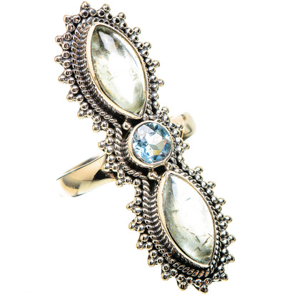 Large Natural Aquamarine, Blue Topaz Ring Size 6.25 (925 Sterling Silver) RING137933