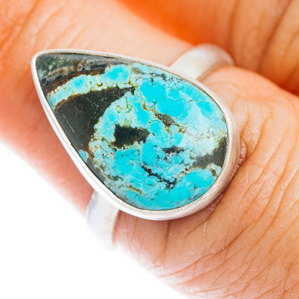 Number 8 Mine Turquoise Ring Size 7 (.925 Sterling Silver)