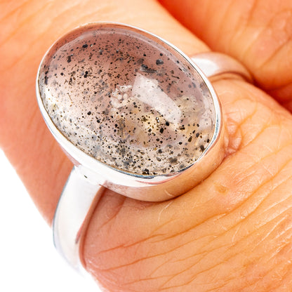 Black Dot Rutilated Quartz Ring Size 6.75 (.925 Sterling Silver)