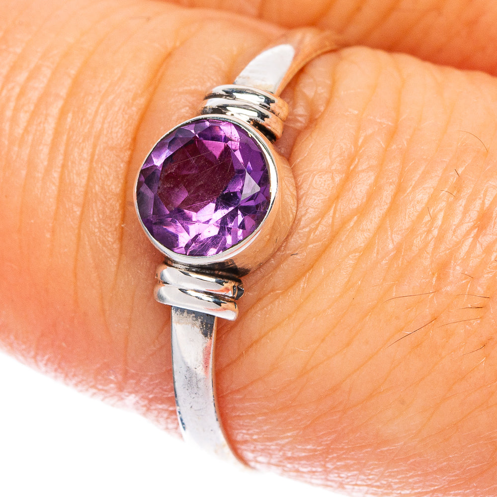 Faceted Amethyst Dainty Ring Size 8.75 (925 Sterling Silver) R1171