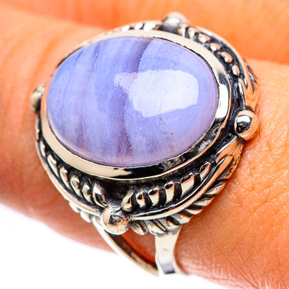 Blue Lace Agate Ring Size 8.5 (925 Sterling Silver) RING138784