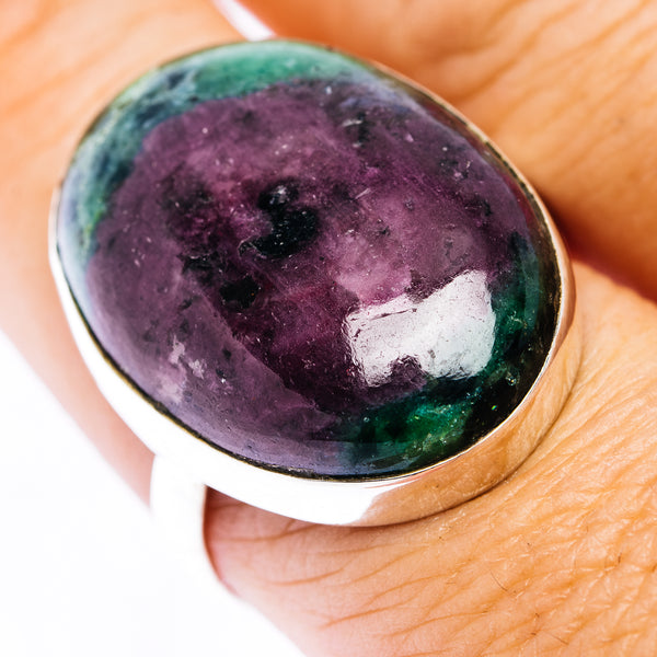 Fire Ruby Zoisite Ring Size 9.5 (.925 Sterling Silver)
