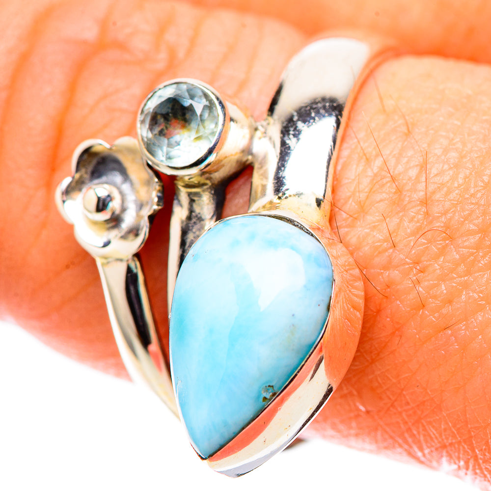 Larimar, Blue Topaz Dainty Ring Size 7 (925 Sterling Silver) RING138185