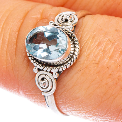 Blue Topaz Dainty Ring Size 8 (925 Sterling Silver) R1210