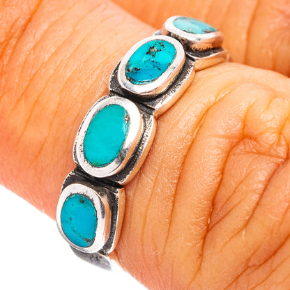 Native Style Mohave Turquoise Ring Size 5.5 (.925 Sterling Silver)