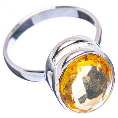 Faceted Citrine Ring Size 8.75 (925 Sterling Silver) R4522