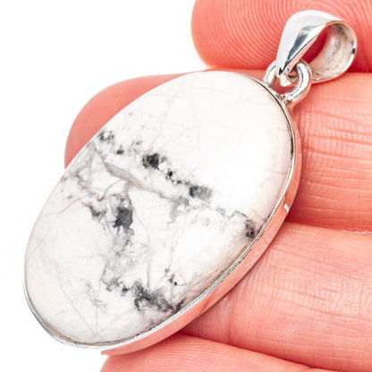 Howlite Pendant 1 5/8" (925 Sterling Silver) P42202