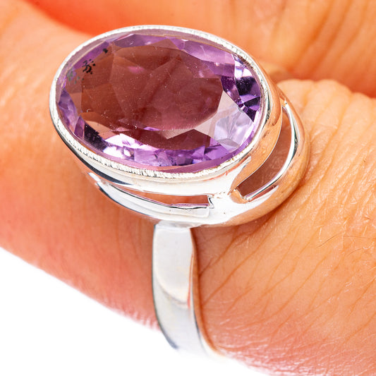 Faceted Amethyst Ring Size 7 (925 Sterling Silver) R4565