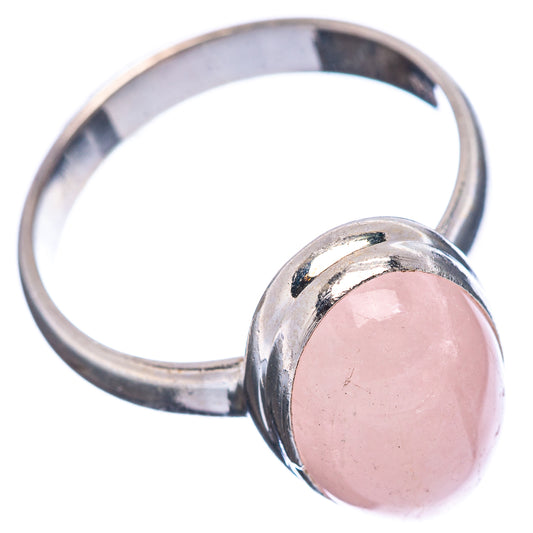Kunzite ring, oval rose-pink gemstone set on .925 sterling silver band, size 8.5