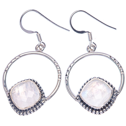 Premium Rainbow Moonstone 925 Sterling Silver Earrings 1 3/4" Ana Co E1342