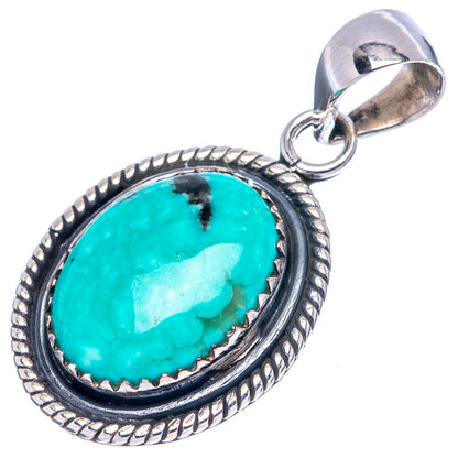 Rare Kingman Turquoise Pendant 1 3/8" (.925 Sterling Silver)
