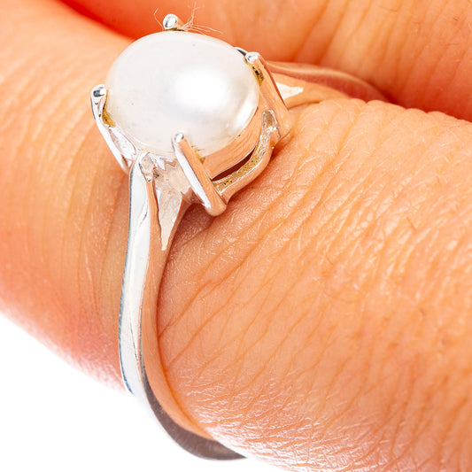 Rainbow Moonstone Dainty Ring Size 7.5 (925 Sterling Silver) R5888