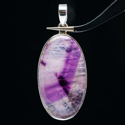 Premium Chevron Amethyst Pendant 2" (.925 Sterling Silver)