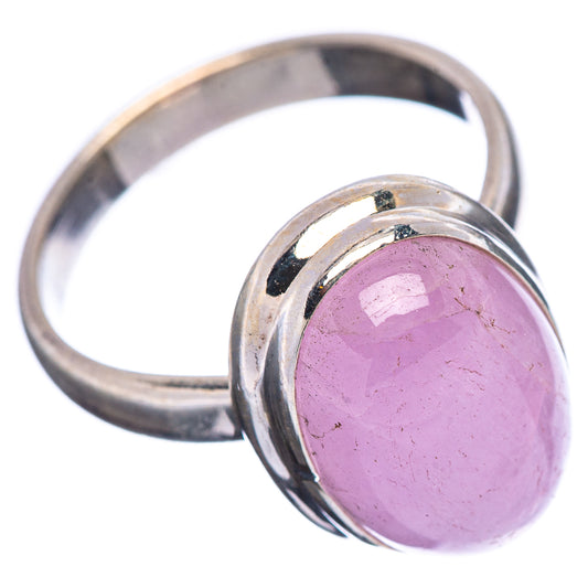 Kunzite ring, size 6.25, oval pink gemstone bezel on .925 sterling silver band