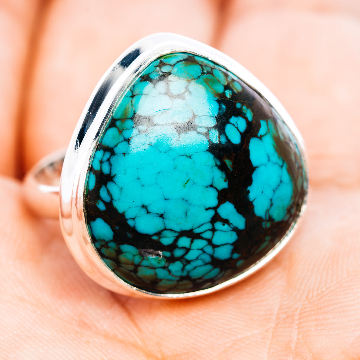 Premium Tibetan Turquoise Ring Size 9.75 (.925 Sterling Silver)