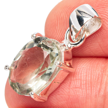 Green Amethyst Pendant 1" (.925 Sterling Silver)