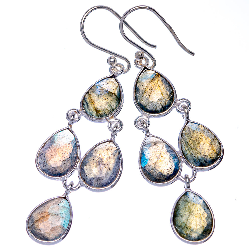 Labradorite Earrings 2 1/8" (925 Sterling Silver) E433086