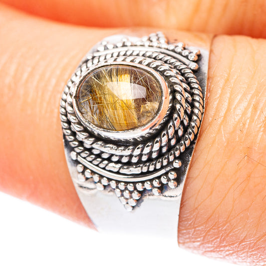 Rutilated Quartz Ring Size 7.75 (925 Sterling Silver) R3962