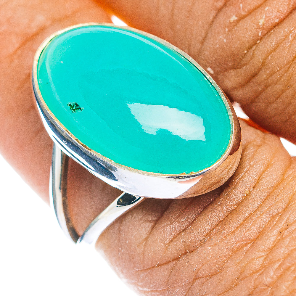 Premium Chrysoprase Ring Size 7.5 (.925 Sterling Silver)
