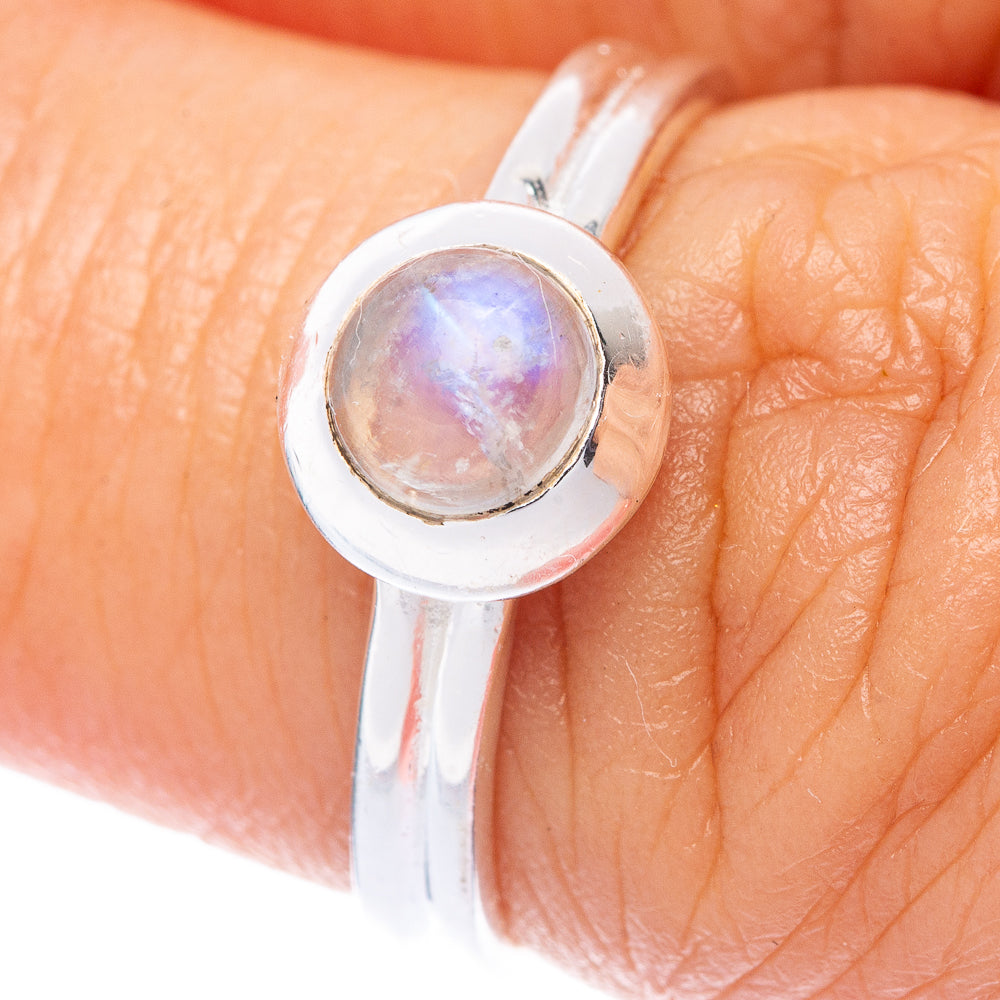 Rainbow Moonstone Dainty Ring Size 7 (925 Sterling Silver) R145877