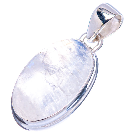 Opal oval pendant in .925 sterling silver with open bail, light blue stone view