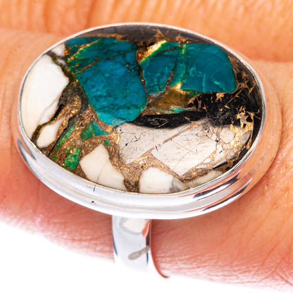 Chrysocolla Howlite Ring Size 9 (925 Sterling Silver) R1360