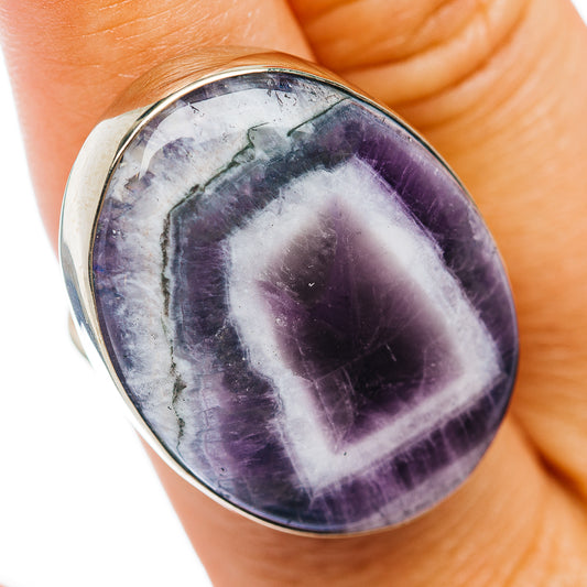 Chevron Amethyst Ring Size 9 (German Silver)