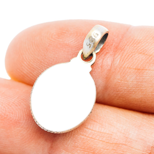 Sterling silver pendant back with smooth oval shape and loop bail