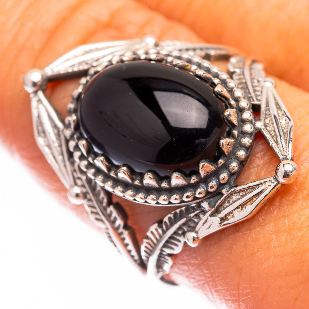 Black Onyx Ring Size 9.25 (925 Sterling Silver) R140766