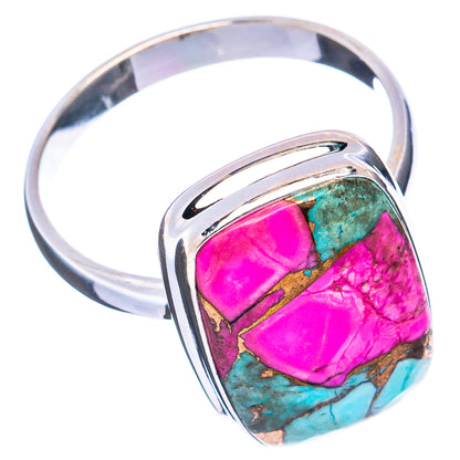 Pink Dahlia Mohave Turquoise Ring Size 11 (.925 Sterling Silver)