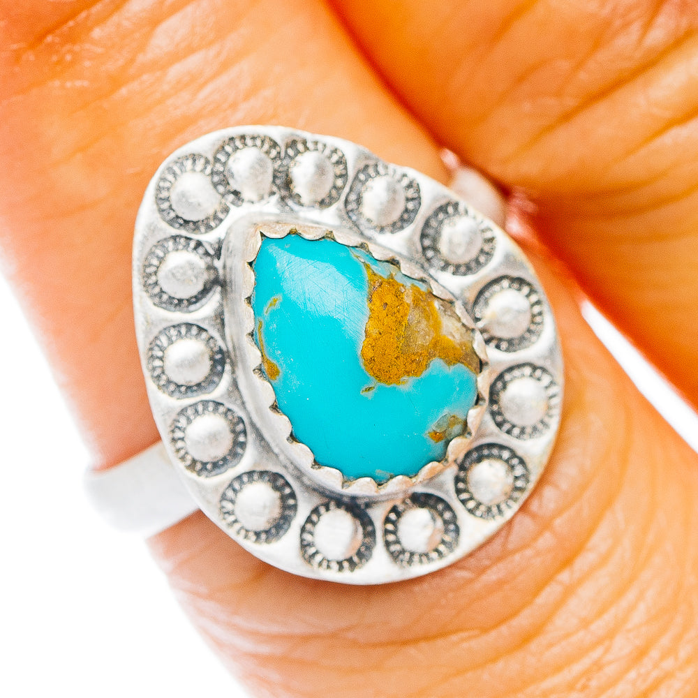 Santa Maria Turquoise Ring Size 7 (.925 Sterling Silver)
