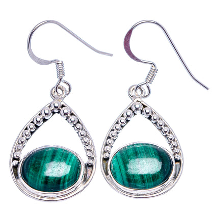Premium Malachite Earrings 1 1/2" (.925 Sterling Silver)