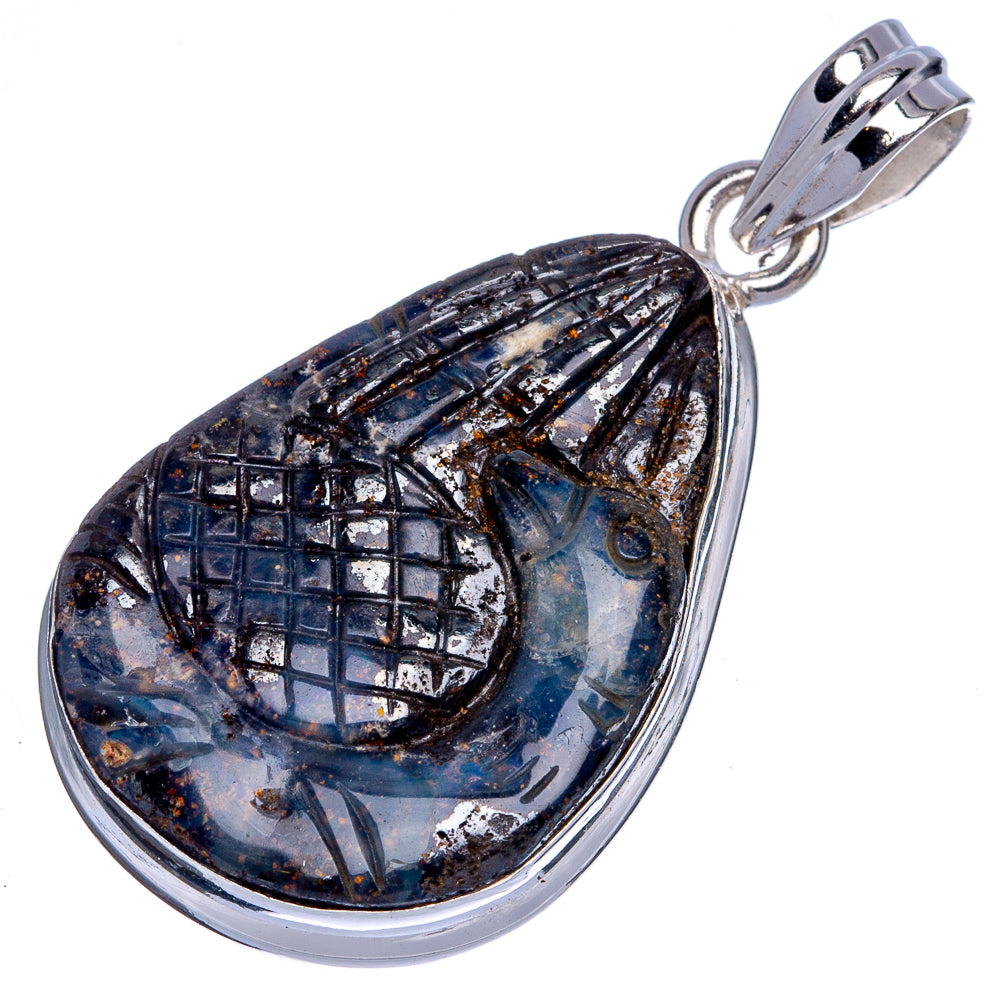 Rare Boulder Opal Bird Pendant 1 5/8" (925 Sterling Silver) P40469